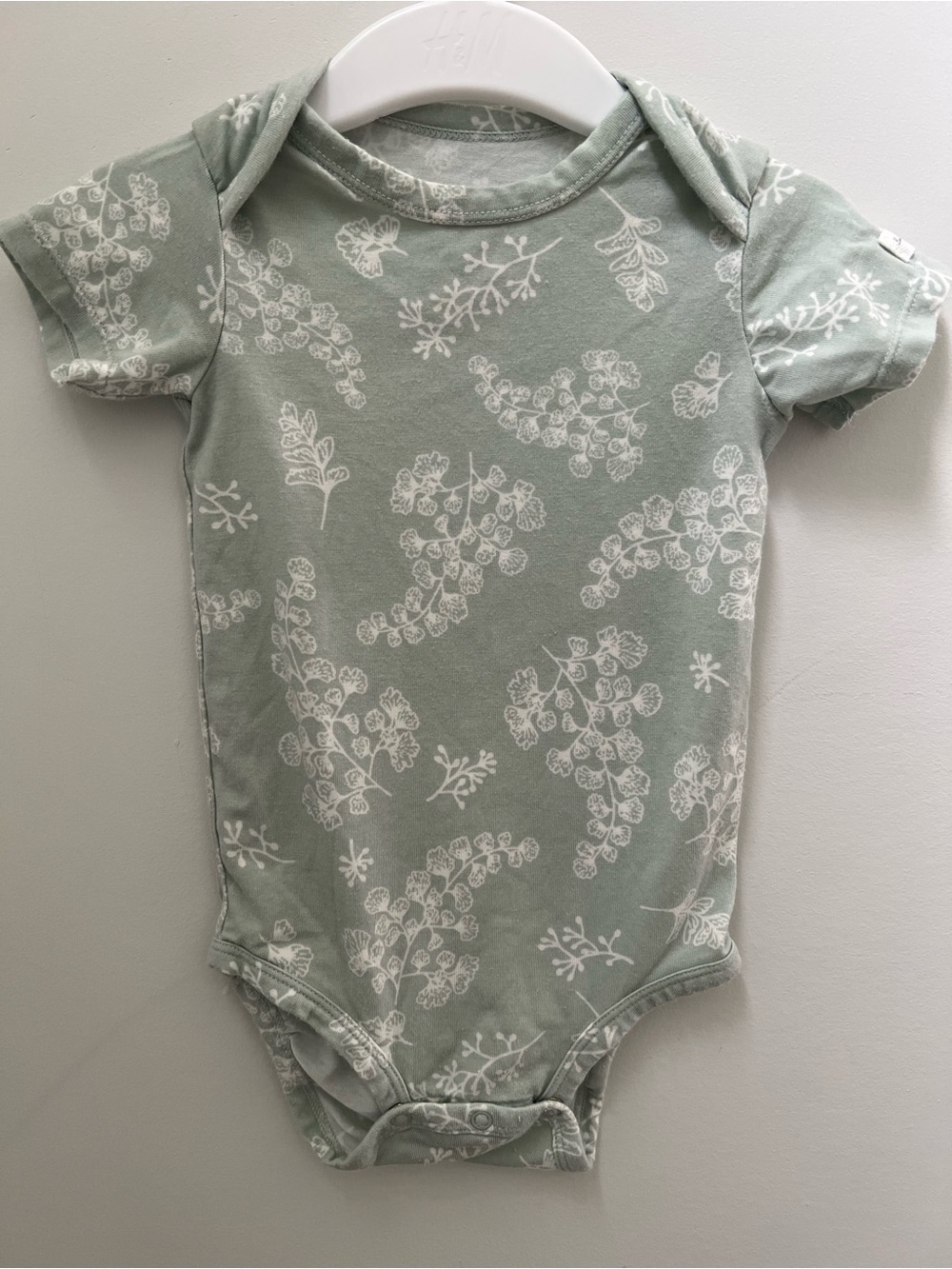 Sage Green Floral Baby Bodysuit